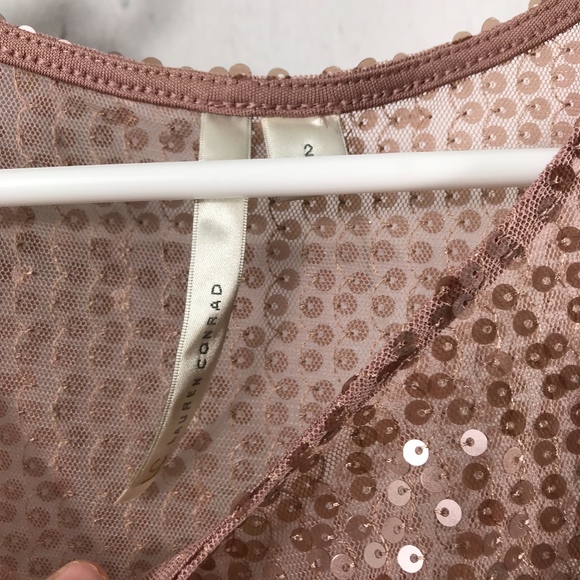 LC Tan Sheer Sequin attach Slip Underlay Dress - Picture 5 of 6